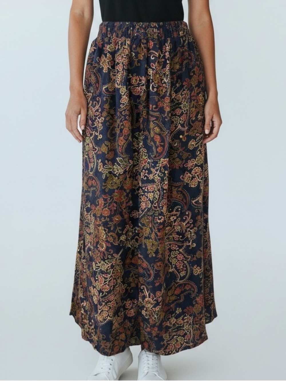 Sag Harbor Vintage Maxi Skirt M Floral Paisley Whimsy Goth Dark Academia 90s - Picture 1 of 8
